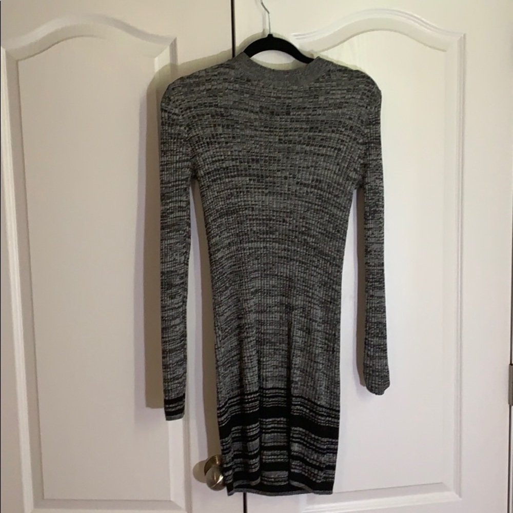 Black/grey dress.